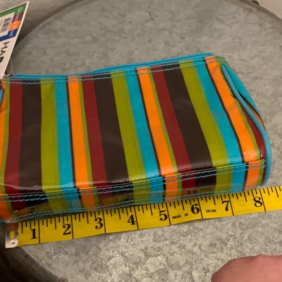 Cosmetic / Makeup bag HADAKI Scoop Pod Case Striped Vinyl New but vintage look - Picture 8 of 9